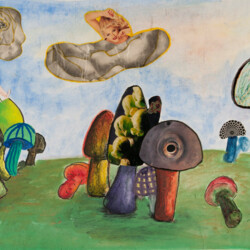 Landschaft mit Pilzen