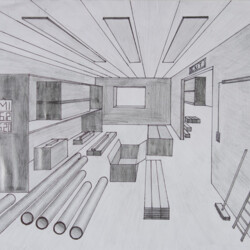 Zentralperspektive: Lagerraum