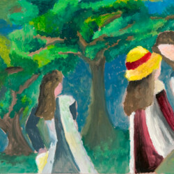 Macke: Mädchen unter Bäumen