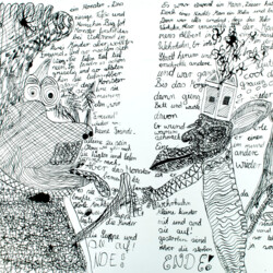 Zwei Kritzelmonster erzählen sich was