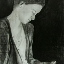 Person mit Handy: Die Erleuchung