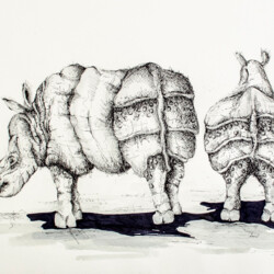 Zeichnung mit Fineliner und Marker