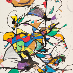 Tusche-Blastechnik: "Wurzelgeist"