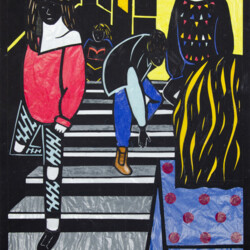 Die Schillertreppe als Scherenschnitt