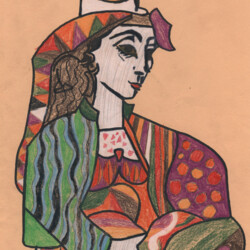 Porträt nach Picasso: Ausmalen einer Vorlage