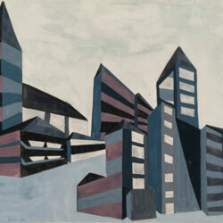 Perspektive mit 2 Fluchtpunkten: Futuristische Gebäude