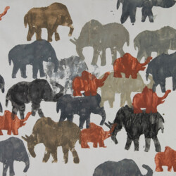 Kartonstempel: Tierherde - Elefanten