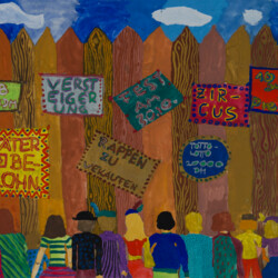 Anzeigen an einem Bauzaun