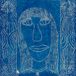 Porträt in ornamentalem Rahmen