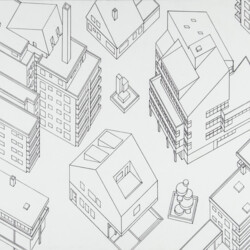 Grundriss-Schrägbild: Blick auf einen Marktplatz
