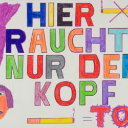 Schriftplakat und Bildsymbole