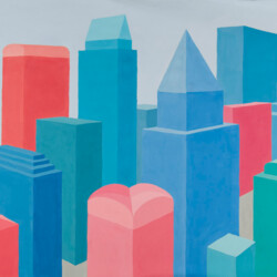 Perspektive mit 2 Fluchtpunkten: Hochhäuser