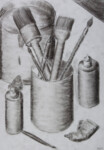 Stillleben: Malerutensilien