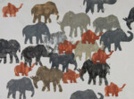 Kartonstempel: Tierherde - Elefanten