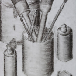 Stillleben: Malerutensilien