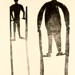 Kartondruck - Stelzenmänner