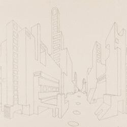 Perspektive mit 2 Fluchtpunkten: Futuristische Gebäude