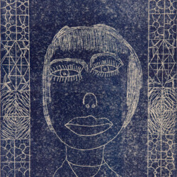 Porträt in ornamentalem Rahmen