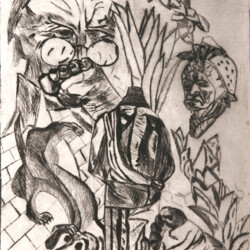 Surreale Komposition aus Elementen von Bildvorlagen