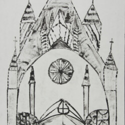 Kartonkantendruck: Gotische Kathedrale