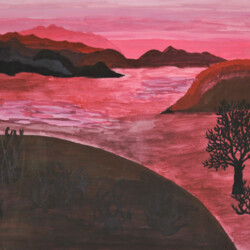 Landschaft im Abendrot