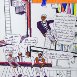 Personen auf dem Baugerüst