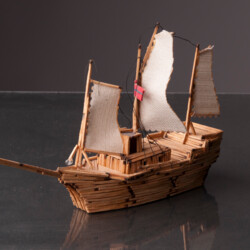 Streichholzplastik: Segelschiff