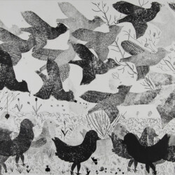 Kartonstempel: Tierschwarm - Vögel