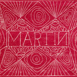 Ornament: Ritzungen in einen harten, glatten Karton