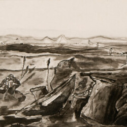 Surreale Landschaft und Umweltverschmutzung