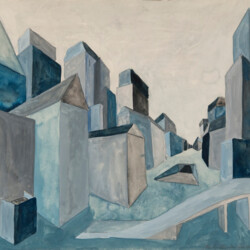 Perspektive mit 2 Fluchtpunkten: Futuristische Gebäude