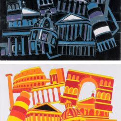 Farbige Darstellung von Architektur