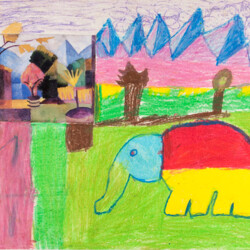 Macke: Weiterführung einer Kunstpostkarte