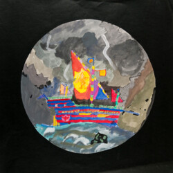 Blick durch ein Fernrohr