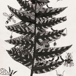 Insekten zerbeißen ein Blatt