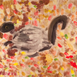 Herbst: Tier versteckt sich im Laub