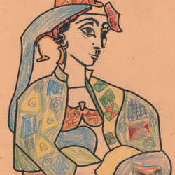 Porträt nach Picasso: Ausmalen einer Vorlage