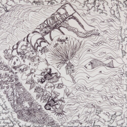 Textillustation: Das Märchen von der Kristallkugel