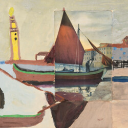 19. Jahrhundert: Weiterführung einer Kunstpostkarte - Segelboote 