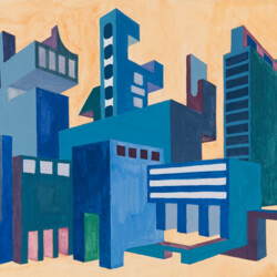 Perspektive mit 2 Fluchtpunkten: Futuristische Gebäude