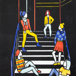 Die Schillertreppe als Scherenschnitt