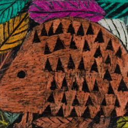 Wachskreide-Auskratztechnik: Igel